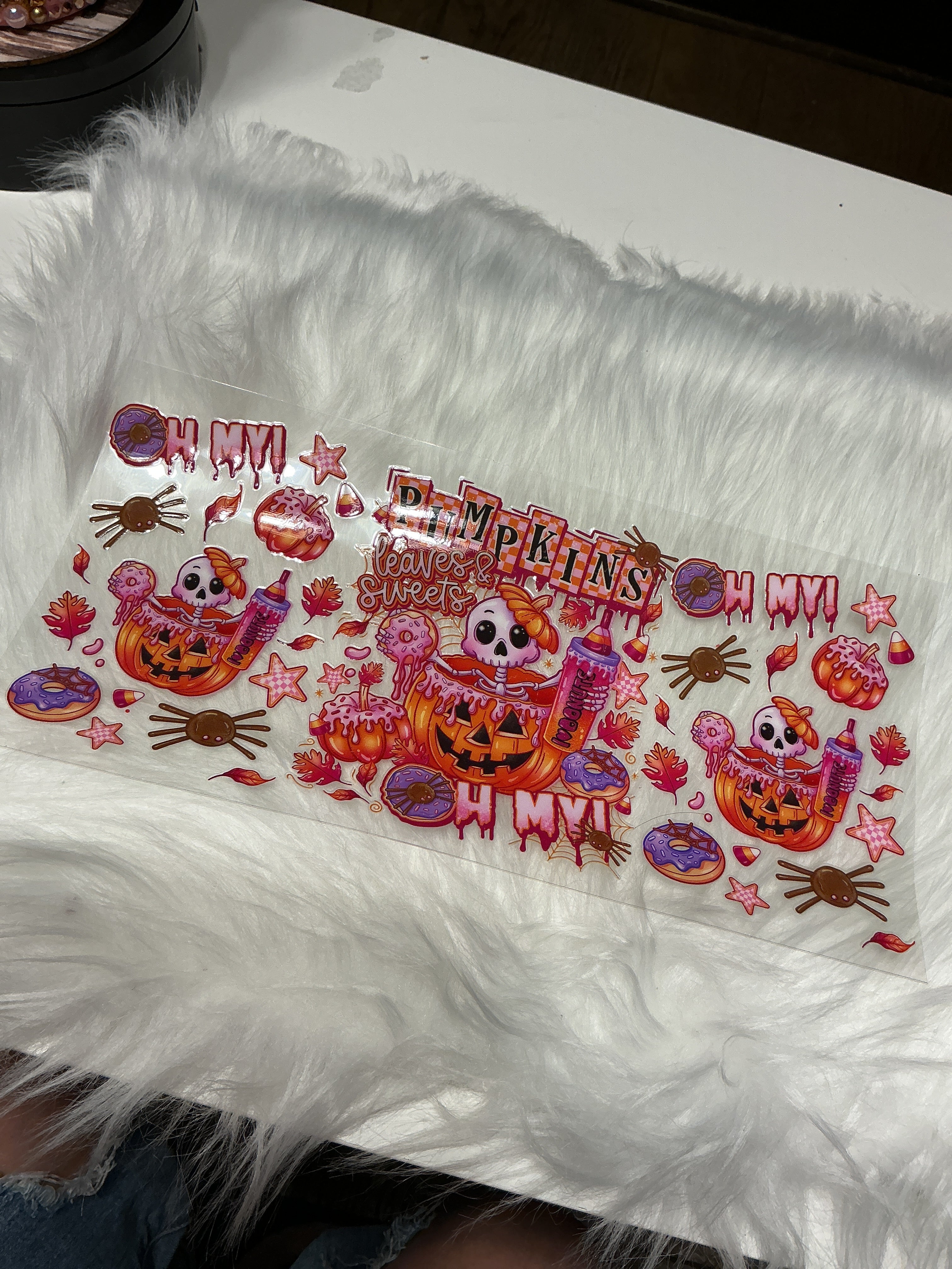 Pumpkins leaves and sweets
