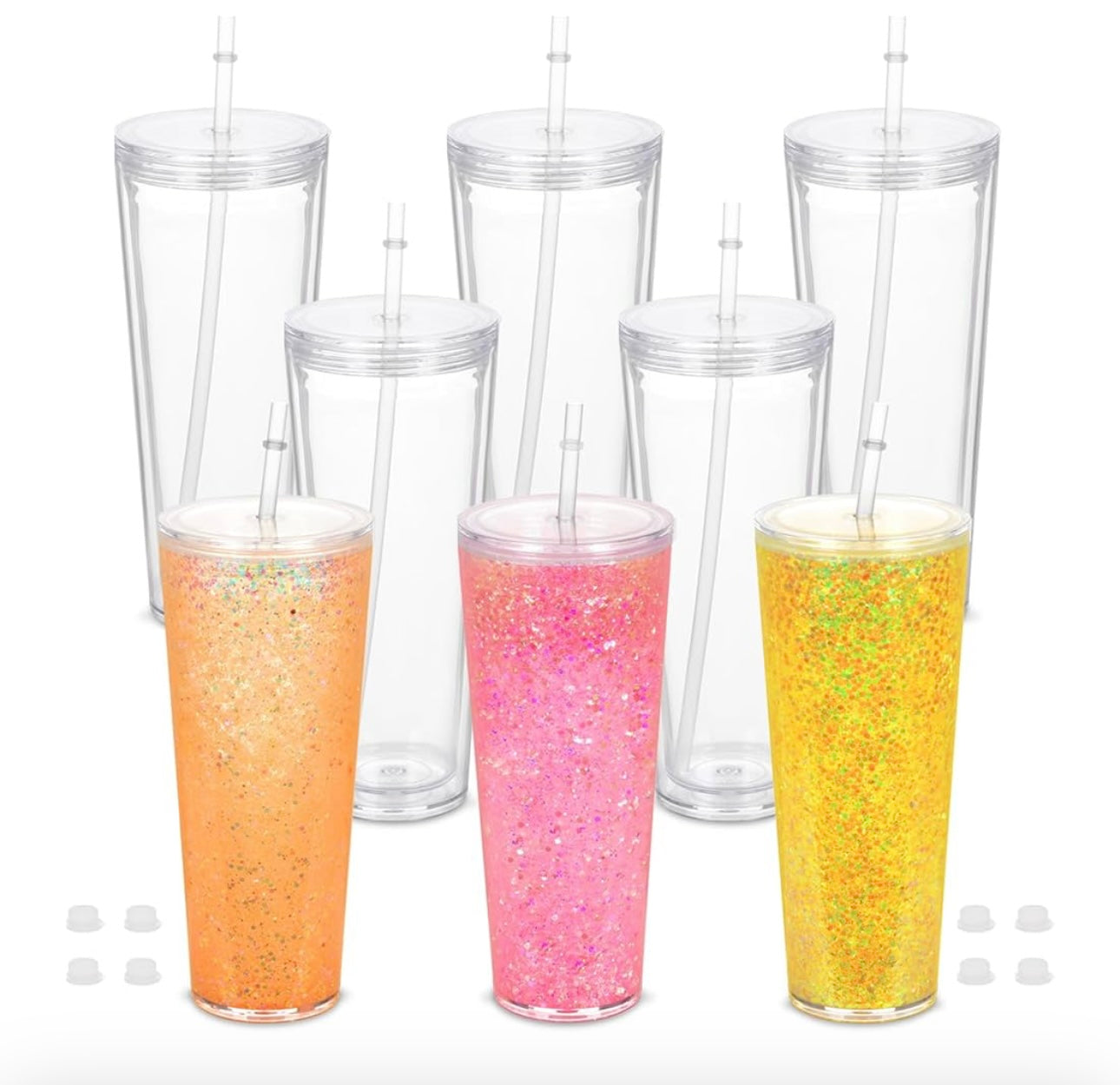 24Oz Acrylic Snow Globe Tumblers