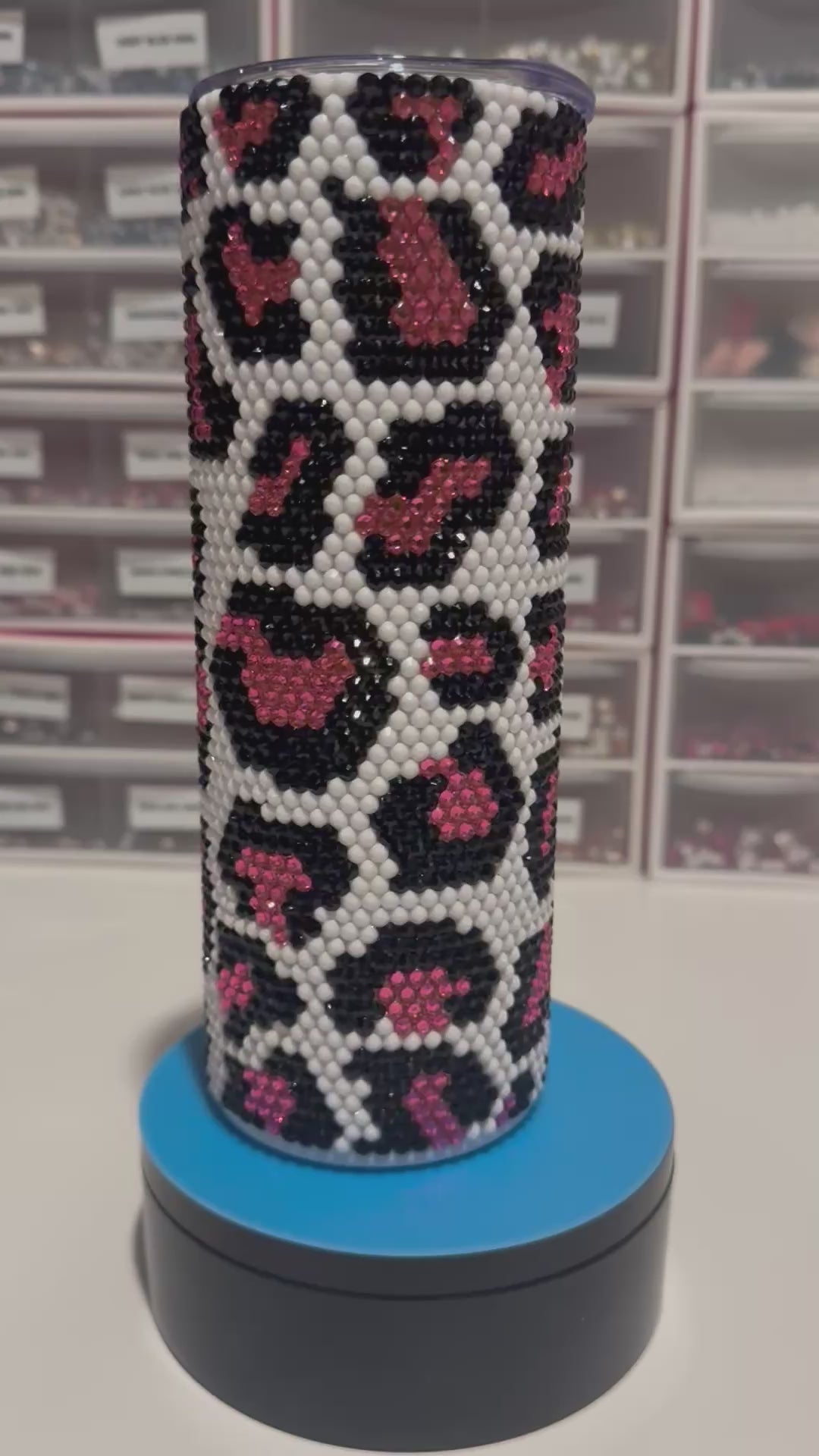 Pink Leopard print tumbler